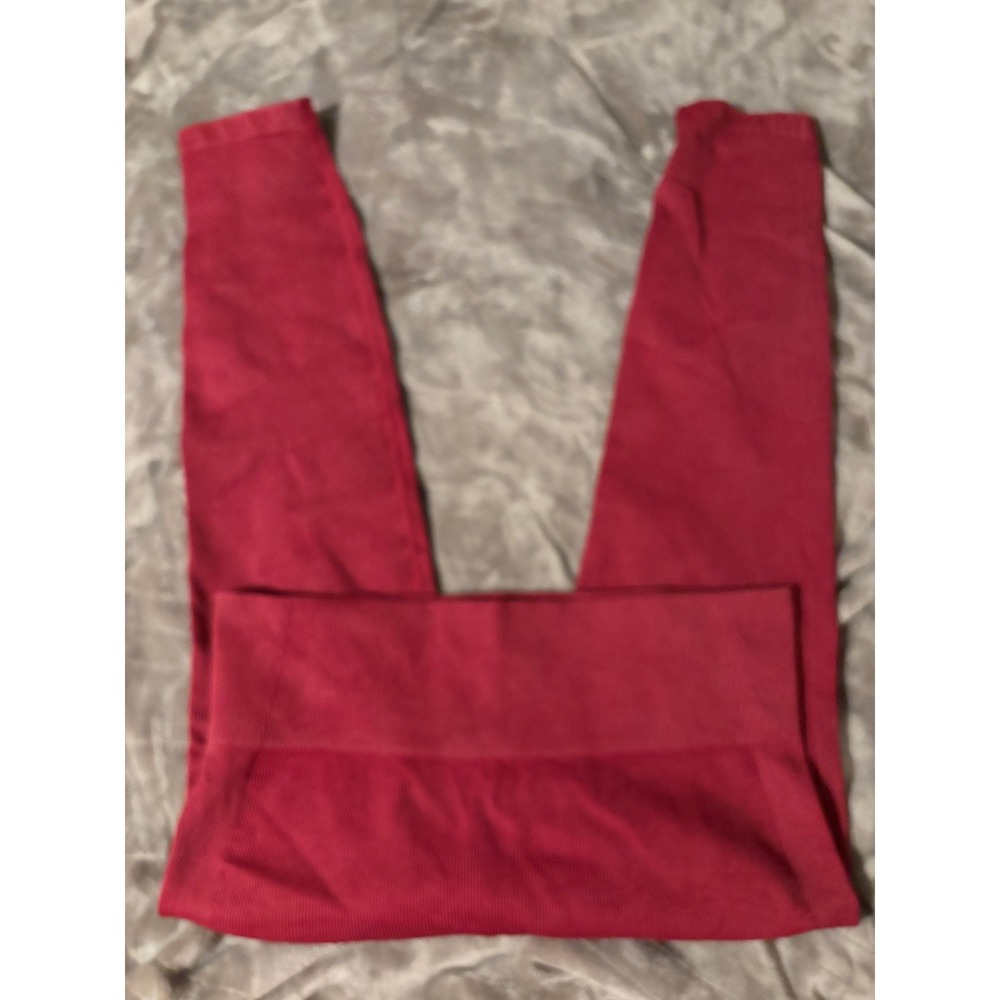 JoyLab Women Berry Red High Waisted Ribbed Seamless Athletic Leggings XL